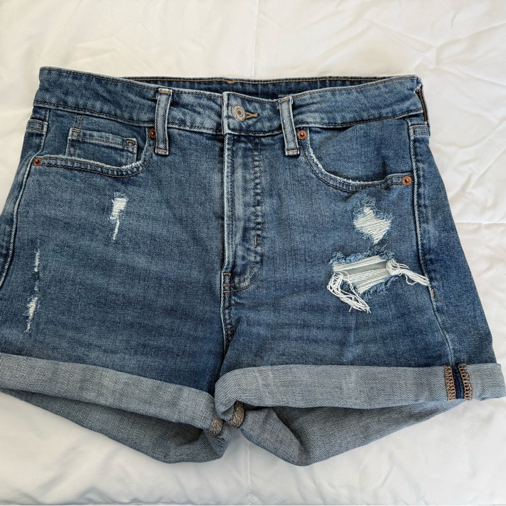 Old Navy Blue Distressed Jean Shorts